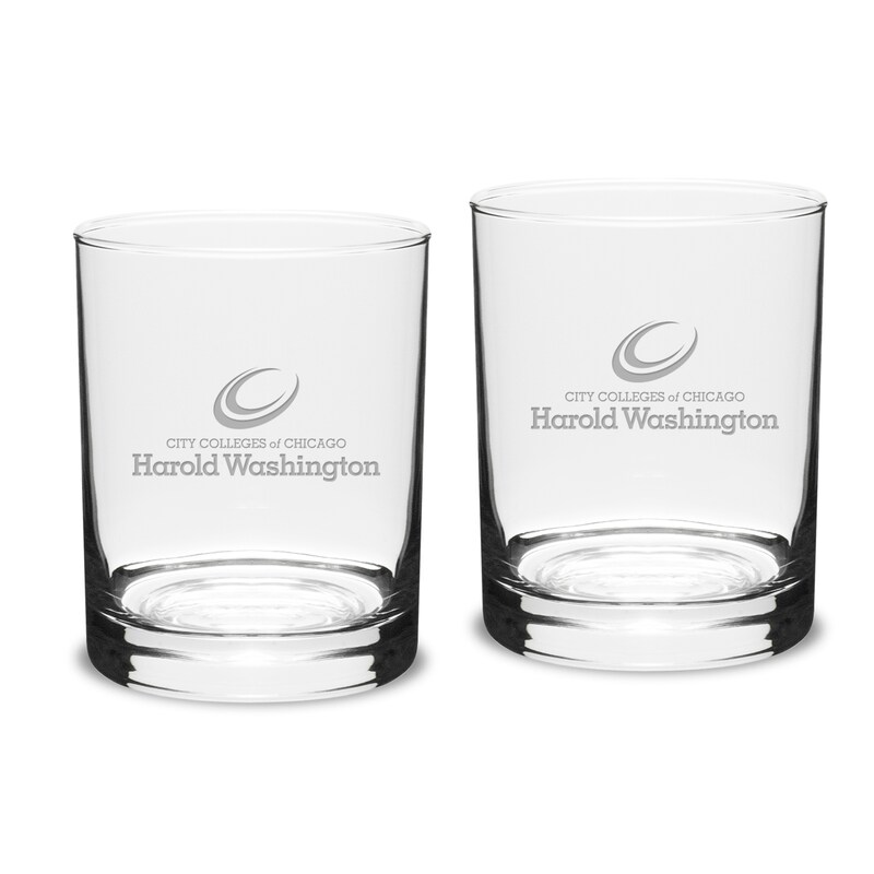 Harold Washington College Phoenix 14oz. 2-Piece Classic Double Old-Fashioned Glass Set