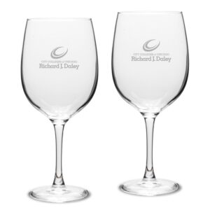 Richard J Daley College Bulldogs 19oz. 2-Piece Traditional Robusto Red Wine Table Glass Set