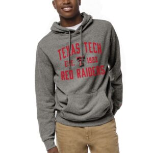 Men's League Collegiate Wear Heather Gray Texas Tech Red Raiders Heritage Tri-Blend Pullover Hoodie