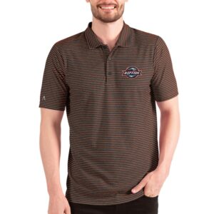 Men's Antigua Heathered Black/Orange New York Riptide Esteem Polo