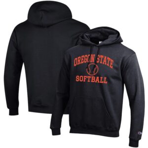 Men's Champion Black Oregon State Beavers Softball Icon Pullover Hoodie