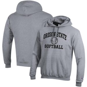 Men's Champion Gray Oregon State Beavers Softball Icon Pullover Hoodie