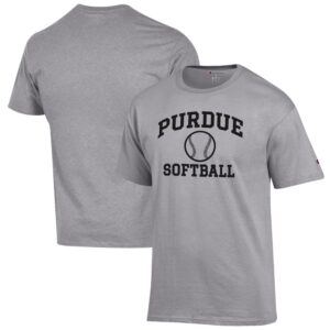 Men's Champion Gray Purdue Boilermakers Softball Icon T-Shirt