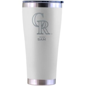 Colorado Rockies Personalized 30oz. Laser Etched White Tumbler