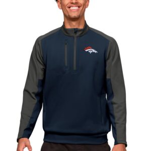 Men's Antigua Navy Denver Broncos Team Quarter-Zip Pullover Top