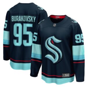 Men's Fanatics Andre Burakovsky Deep Sea Blue Seattle Kraken Home Breakaway Player Jersey