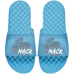 Men's ISlide Khalil Mack Blue NFLPA Tonal Pop Slide Sandal