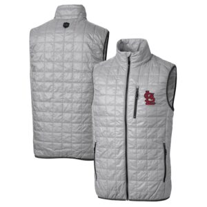 Men's Cutter & Buck Gray St. Louis Cardinals Big & Tall Rainier Full-Zip Puffer Vest