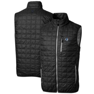 Men's Cutter & Buck Black Seton Hall Pirates Big & Tall Rainier PrimaLoft Eco Full-Zip Puffer Vest
