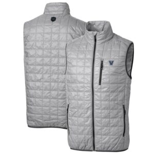 Men's Cutter & Buck Gray Villanova Wildcats Big & Tall Rainier PrimaLoft Eco Full-Zip Puffer Vest