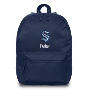 Navy Seattle Kraken Personalized Backpack