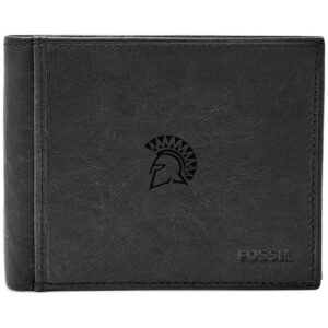 Men's Fossil Black San Jose State Spartans Leather Ingram RFID Flip ID Bifold Wallet