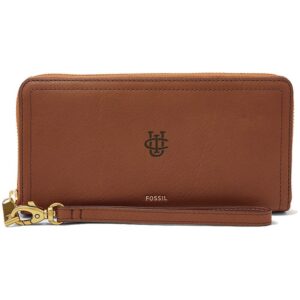 Women's Fossil Brown UC Irvine Anteaters Leather Logan RFID Zip Around Clutch