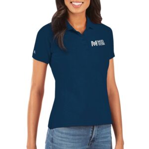 Women's Antigua Navy Mid Michigan College Legacy Pique Polo