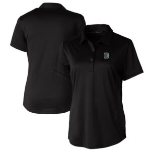 Women's Cutter & Buck Black Dartmouth Big Green Prospect Textured Stretch Polo