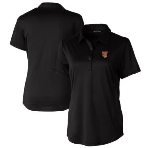 Women's Cutter & Buck Black Tuskegee Golden Tigers Prospect Textured Stretch Polo