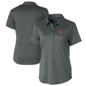 Women's Cutter & Buck Gray Tuskegee Golden Tigers Prospect Textured Stretch Polo