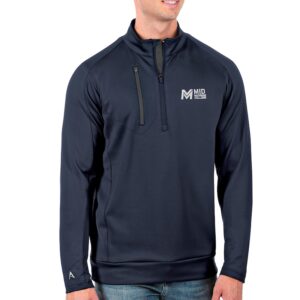 Men's Antigua Navy Mid Michigan College Generation Quarter-Zip Pullover Top