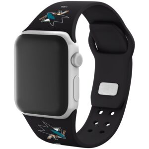 Black San Jose Sharks Silicone Apple Watch Band