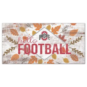 White Ohio State Buckeyes 6'' x 12'' Hello Football Wall Art
