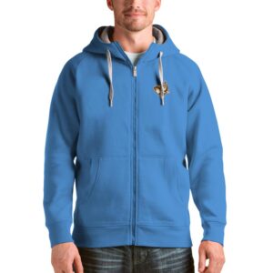 Men's Antigua Light Blue Tufts University Jumbos Victory Full-Zip Hoodie