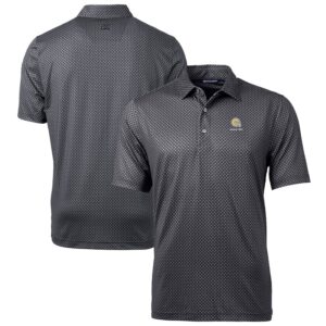 Men's Cutter & Buck Black Albany State Golden Rams Big & Tall Pike Banner Print Polo