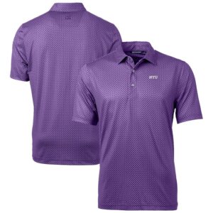 Men's Cutter & Buck Purple NYU Violets Big & Tall Pike Banner Print Polo