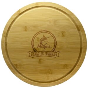 Miami Marlins 13'' Personalized Rotating Bamboo Server