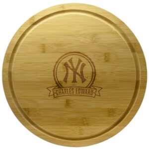 New York Yankees 13'' Personalized Rotating Bamboo Server