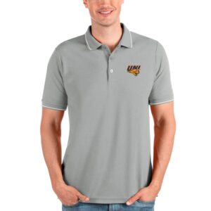 Men's Antigua Gray Northern Iowa Panthers Affluent Polo