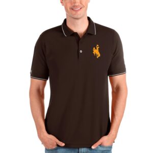 Men's Antigua Brown Wyoming Cowboys Affluent Polo