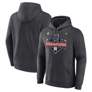 Men's Fanatics Heather Charcoal Houston Astros 2022 World Series Champions Locker Room Pullover Hoodie