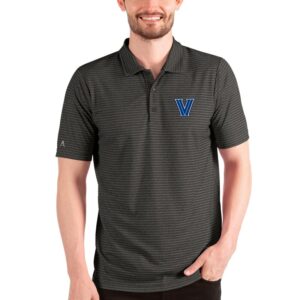 Men's Antigua Heathered Black/Silver Villanova Wildcats Esteem Polo