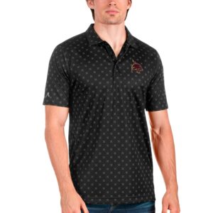 Men's Antigua Black/Steel Texas State Bobcats Spark Polo