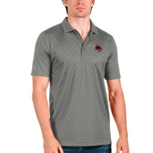 Men's Antigua Steel/Steel Texas State Bobcats Spark Polo