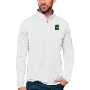 Men's Antigua White Charlotte 49ers Tribute Quarter-Zip Top