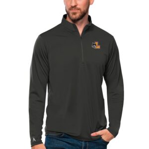 Men's Antigua Charcoal Loyola Chicago Ramblers Tribute Quarter-Zip Top