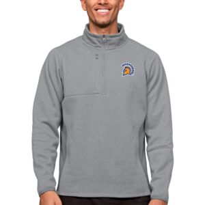 Men's Antigua Heather Gray San Jose State Spartans Course Quarter-Zip Pullover Top