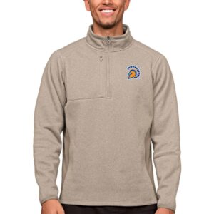 Men's Antigua Oatmeal San Jose State Spartans Course Quarter-Zip Pullover Top