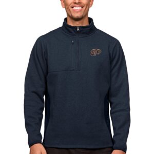 Men's Antigua Heather Navy UTEP Miners Course Quarter-Zip Pullover Top