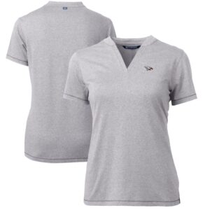 Women's Cutter & Buck Heather Gray North Carolina Central Eagles Forge Blade V-Neck Top