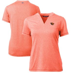 Women's Cutter & Buck Heather Orange Oregon State Beavers Forge Blade V-Neck Top