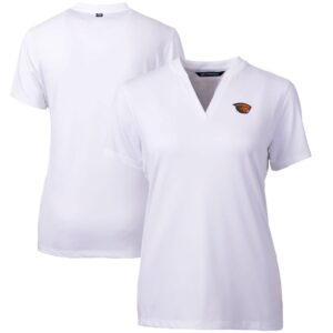 Women's Cutter & Buck White Oregon State Beavers Forge Blade V-Neck Top