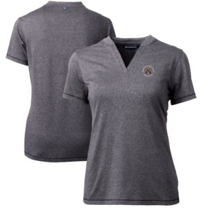 Women's Cutter & Buck Heather Charcoal Virginia Military Institute Keydets Forge Blade V-Neck Top
