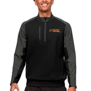 Men's Antigua Black/Charcoal Florida A&M Rattlers Team Quarter-Zip Pullover Top