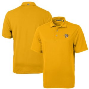 Men's Cutter & Buck Gold San Jose State Spartans Virtue Eco Pique Recycled Polo