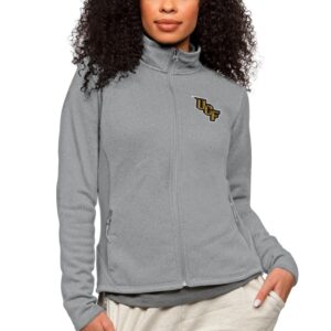 Women's Antigua Heather Gray UCF Knights Course Full-Zip Jacket