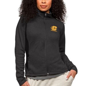 Women's Antigua Heather Black Central Michigan Chippewas Course Full-Zip Jacket