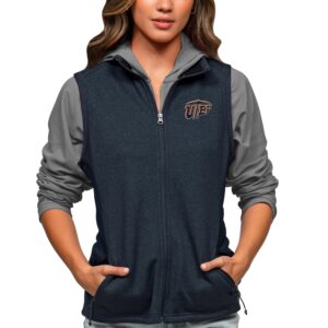 Women's Antigua Heather Navy UTEP Miners Course Full-Zip Vest