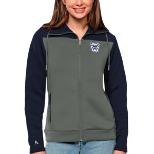 Women's Antigua Navy/Steel Butler Bulldogs Protect Full-Zip Jacket